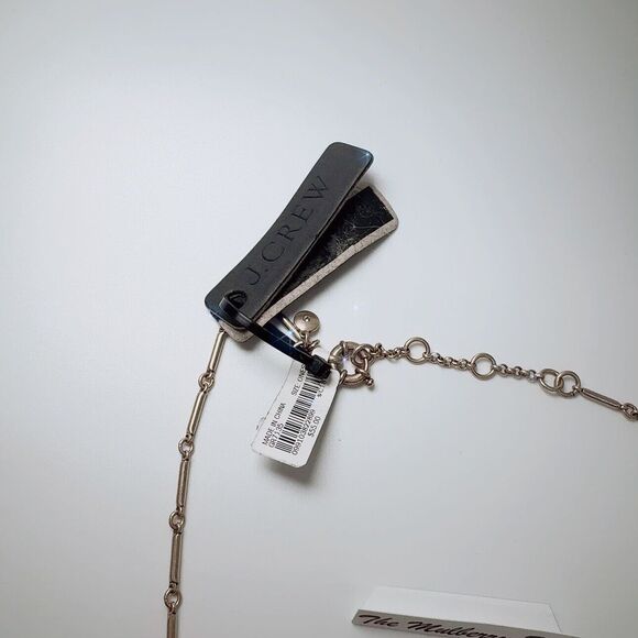 J.Crew Statement Rhinestone Necklace NWT GR7135 Blue Clear Gold Base - Picture 6 of 12